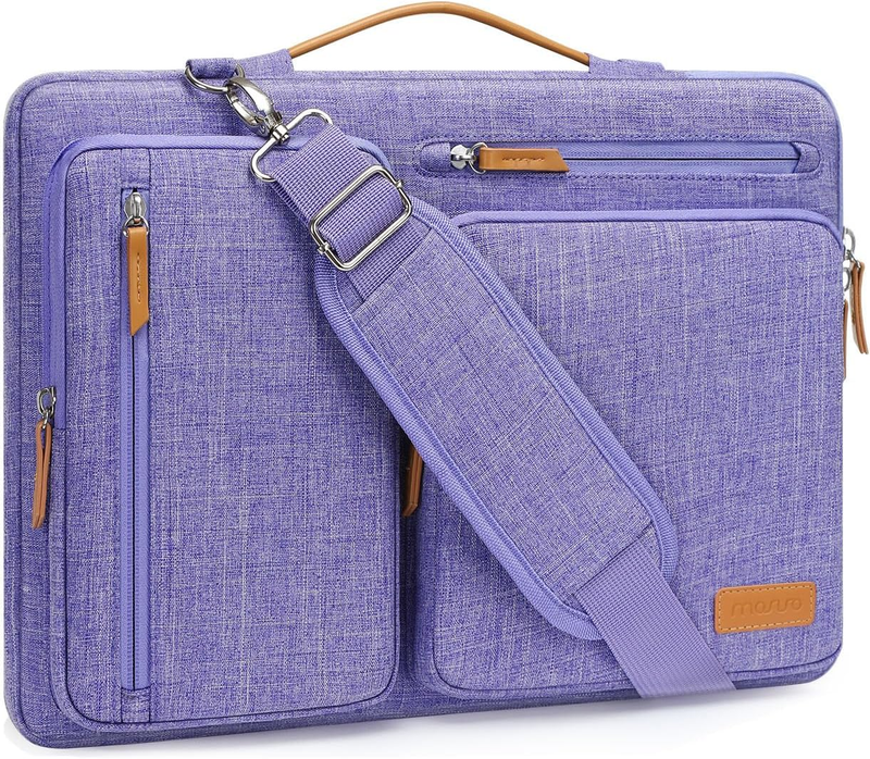 15.6 Inch Laptop Shoulder Bag 360 Protective Messenger 4 Zipper Pockets9