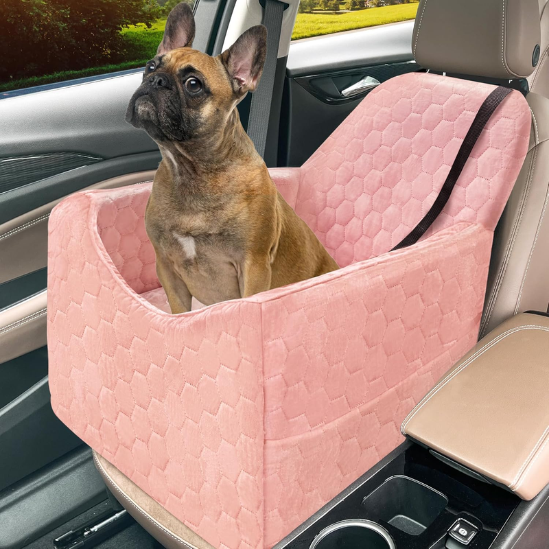 Dog Car Seat Small/Medium Dogs up to 35lbs Memory Foam Washable Cover Pink10