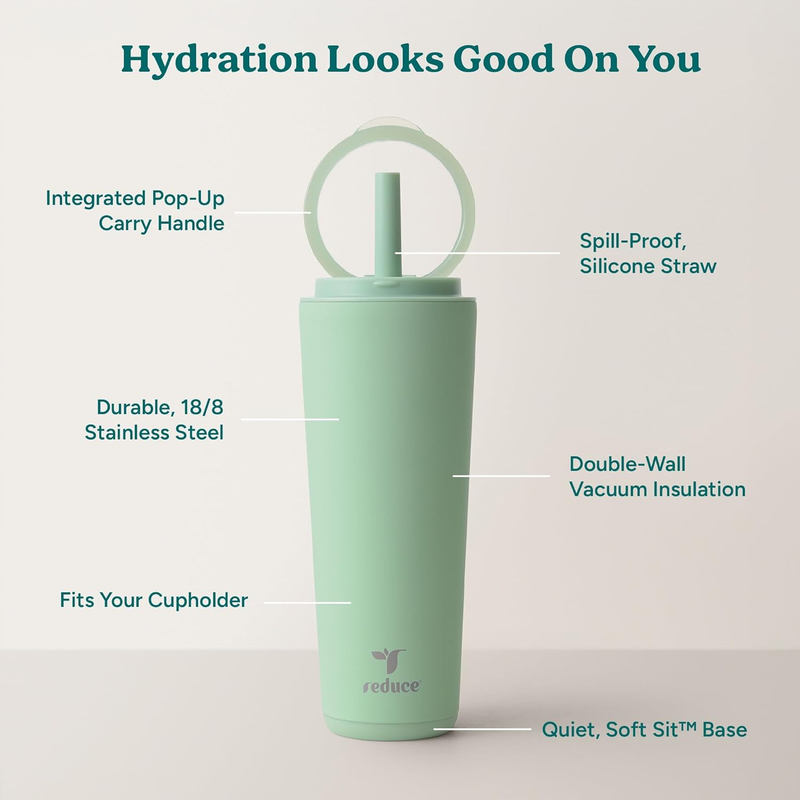 24oz Stainless Steel Insulated Tumbler Spill Proof Flip Lid Cold 32H Matcha3