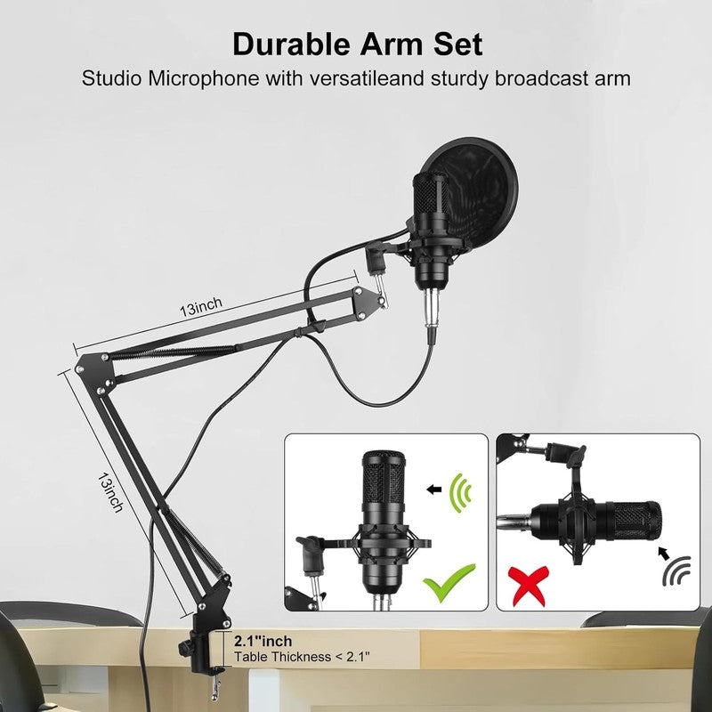 F993 Podcast Bundle BM 800 Mic Recording Studio Kit Voice Changer Orange6
