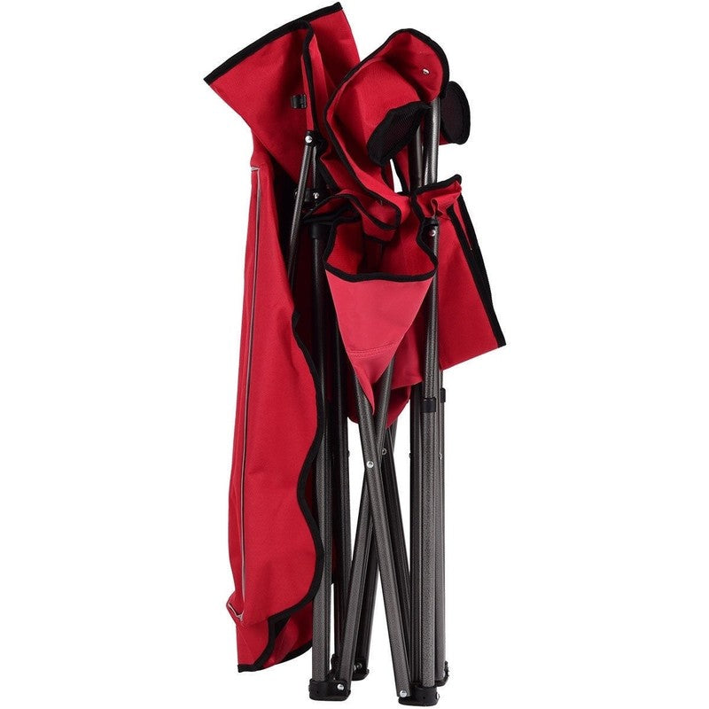 Red Portable Folding Beach Canopy Chair with Cup Holders - 38"x26.5"x51"5