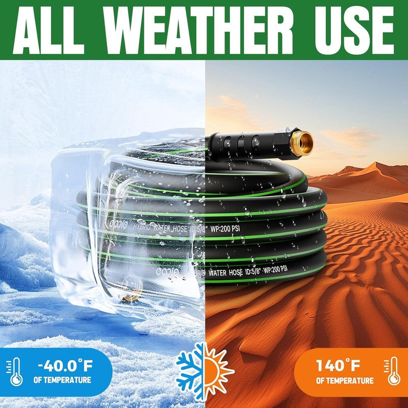 25Ft Garden Hose, Heavy Duty, Kink Resistant, Leakproof, Lightweight, Flexible4