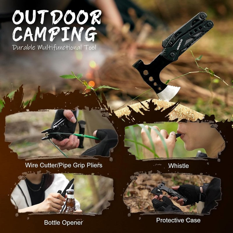 16 in 1 Camping Multitool – Survival Gear with Axe, Hammer, Pliers & More, 4