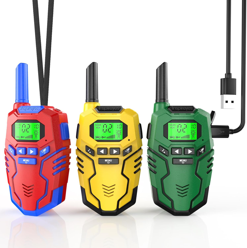 Kids Walkie Talkies 3 Pack Rechargeable Toy Radios Long Range Birthday Xmas7