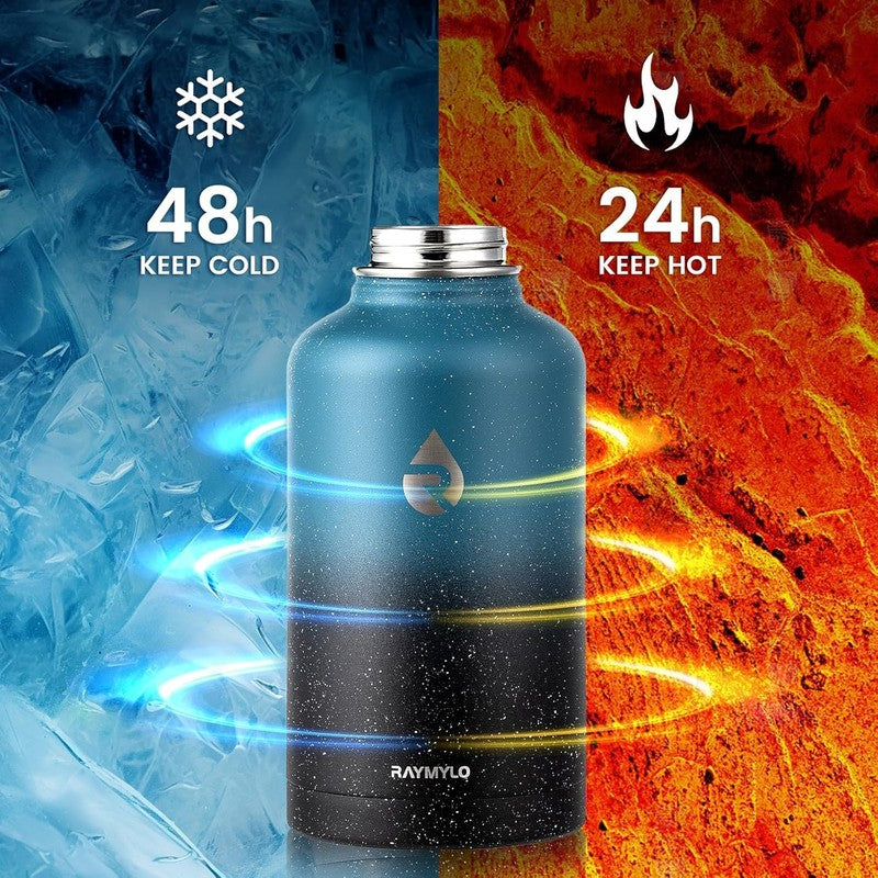 64oz Insulated Water Bottle Midnight Blue Speckle   Triple Wall Vacuum Cold1