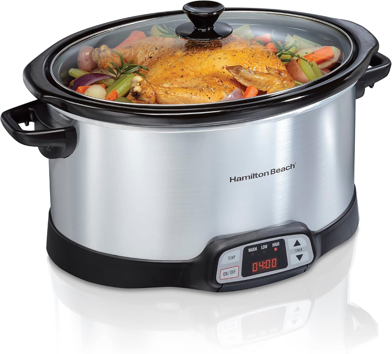 8 Quart Programmable Slow Cooker with Three Temperature Settings, Dishwasher Saf8