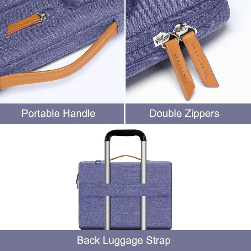 15.6 Inch Laptop Shoulder Bag 360 Protective Messenger 4 Zipper Pockets5