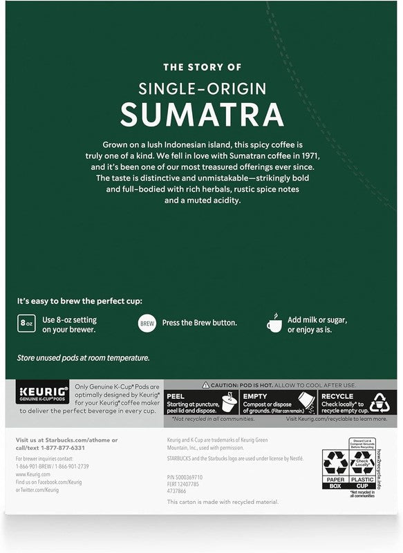 Sumatra Dark Roast K-Cup Coffee Pods, 100% Arabica, 96 Pods Total7