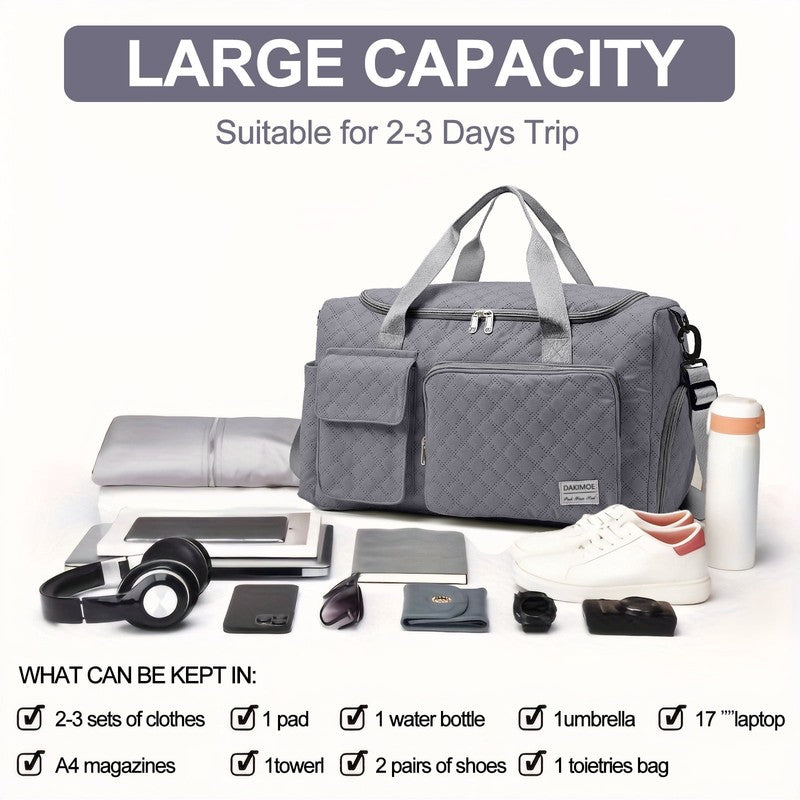Travel Duffle Bag for Women Men, Weekender Overnight Bags Carry on Gym Bag with6