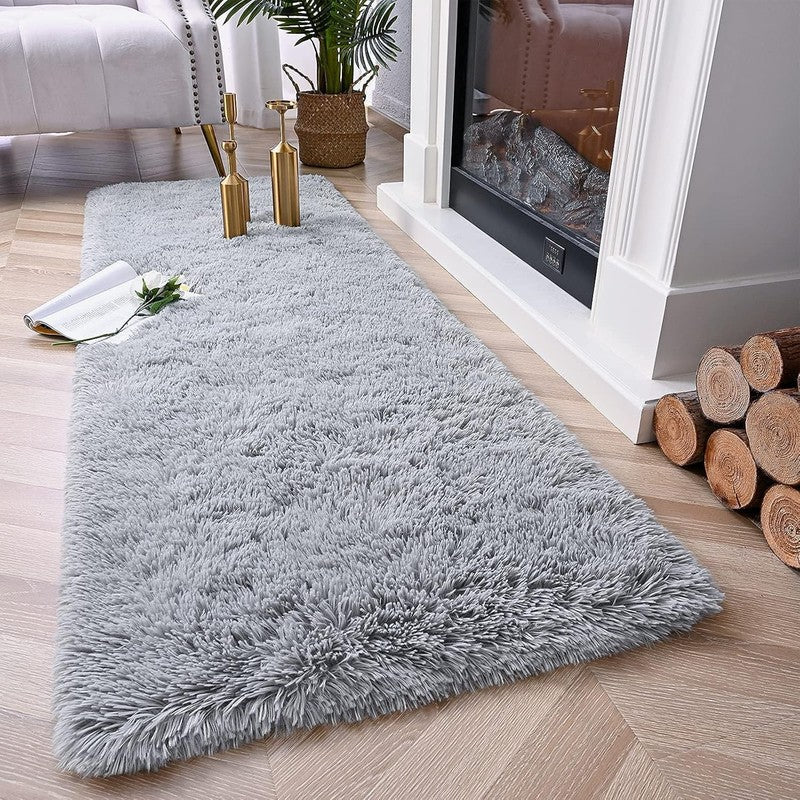 Soft Runner Rugs for Bedroom Living Room Plush Fluffy Rug 2X6 Feet, Shag Furry A1
