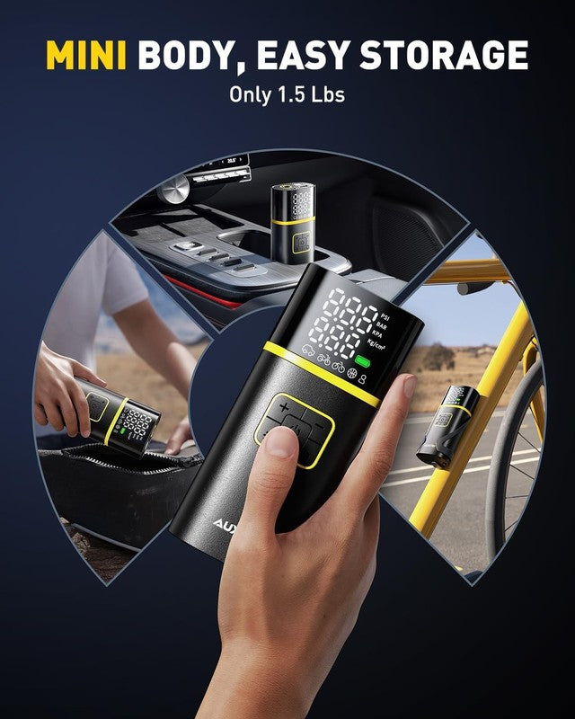 Tire Inflator Portable Air Compressor   150PSI Bike Pump 1Min Fast Inflate with 7