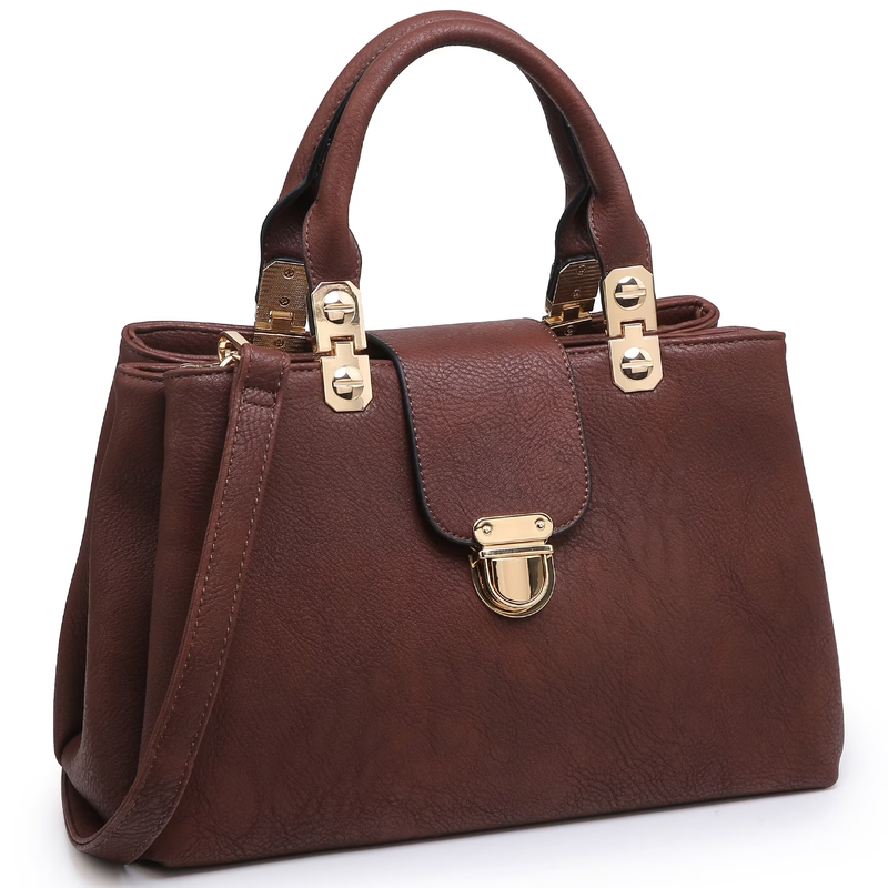 Women Satchel Handbag Vegan Leather Top Handle Medium Tote Shoulder Bag0