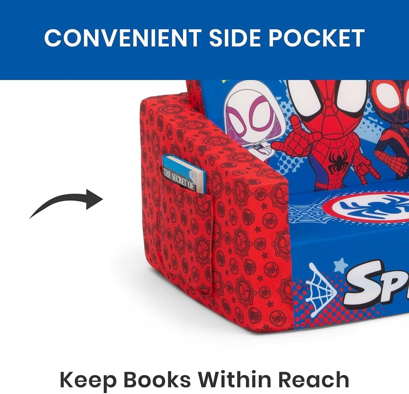 Spidey & His Amazing Friends Cozee Flip-Out Kids Chair Lounger 2-in-14