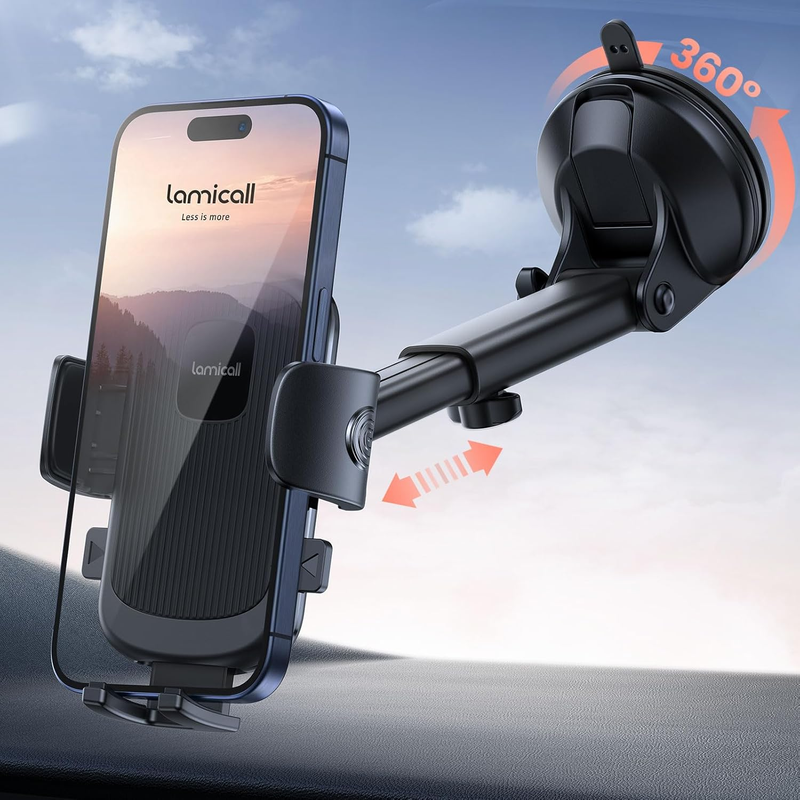 Car Phone Holder Mount, 360° Rotation Dashboard Phone Holder for Phone Samsung0