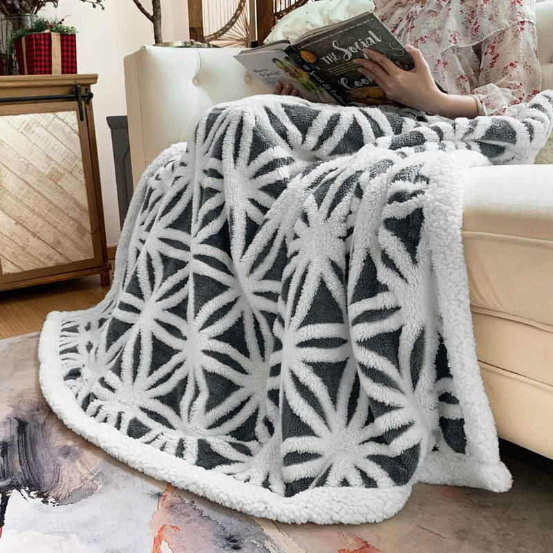 Sherpa Fleece Blanket Fuzzy Soft Throw Blanket Dual Sided Blanket for Couch Sofa5