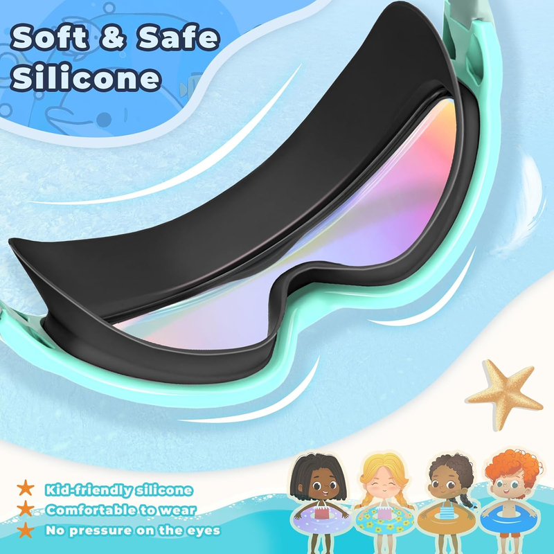 2 Pack Youth Swim Goggles Boys Girls Anti Fog UV Pool Swim Gear3