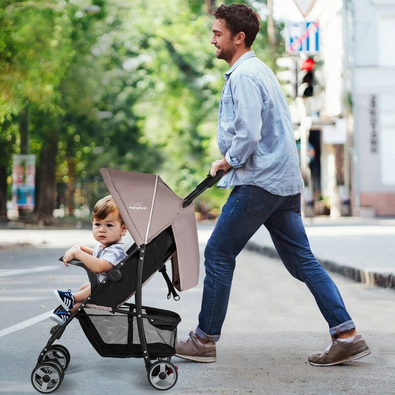 Foldable Lightweight Baby Stroller, Travel Pushchair for 0-36M, 13 Lbs, Coffee2