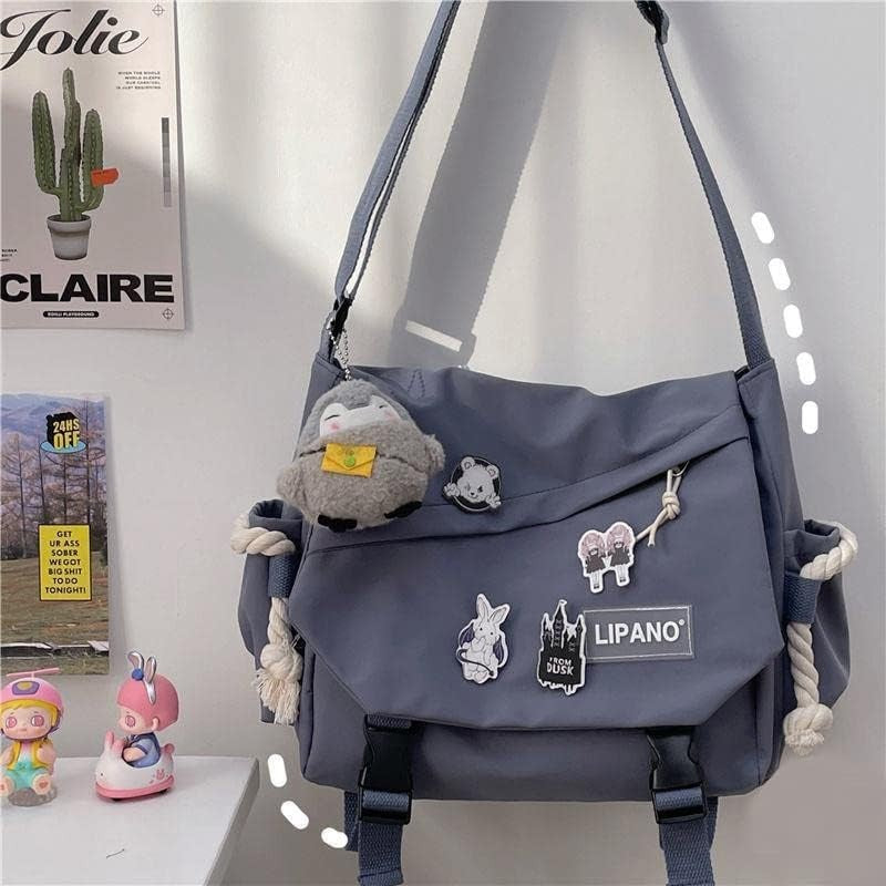 Aesthetic Crossbody Bag Cute Pins Nylon Messenger Japanese Kawaii Shoulder Bag2