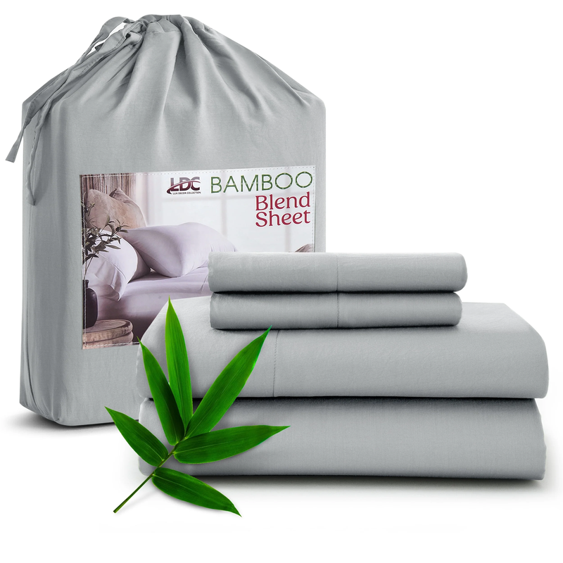 Rayon from Bamboo Blend Queen Sheets Deep Pockets - 4 Piece Cooling Bed Sheets S9