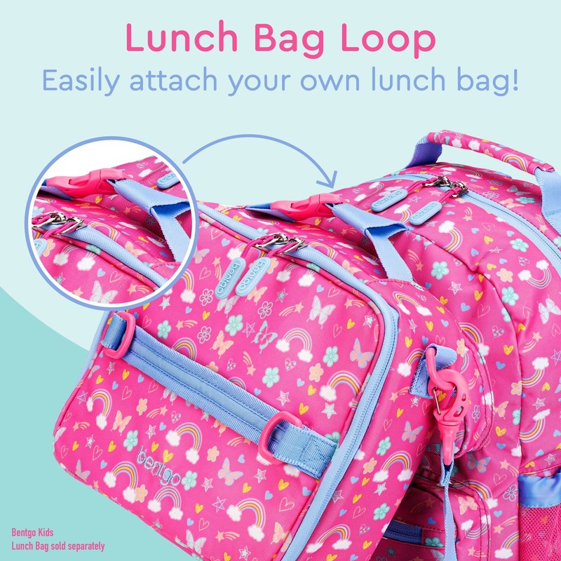 Kids 14 Inch Backpack Rainbow Print Lightweight Water Resistant School Travel Ba4
