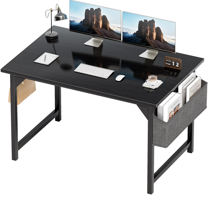 47" Computer Desk Small Office Modern Writing Desk w/ Storage & Headphone Hook7