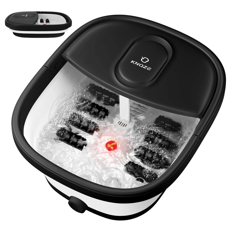 Collapsible Electric Foot Spa with Heat, Bubbles & 8 Shiatsu Rollers - Portable 9
