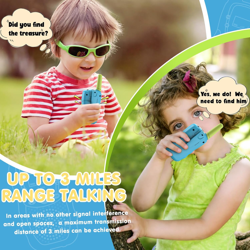 Kids Walkie Talkies 22 Channel 2 Way Radio Toy 3 Mile Range Flashlight LCD4