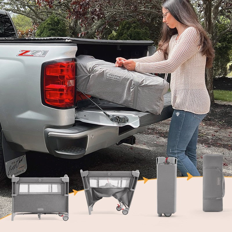 5 in 1 Portable Playard & Bassinet Bedside Sleeper Newborn Toddler Gray4