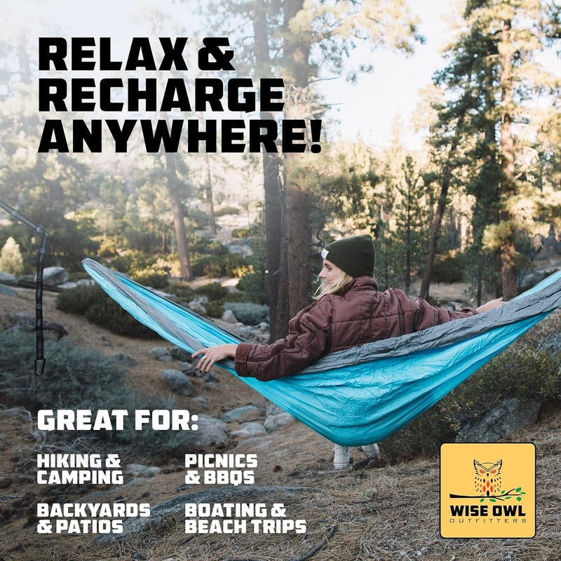 Camping Hammock w/ Tree Straps – Portable 500LB Travel & Hiking Gear6