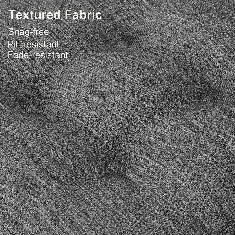3.5" Tufted Dual-Layer Chair Cushions Set of 4 16.5"x16.5" Gray3