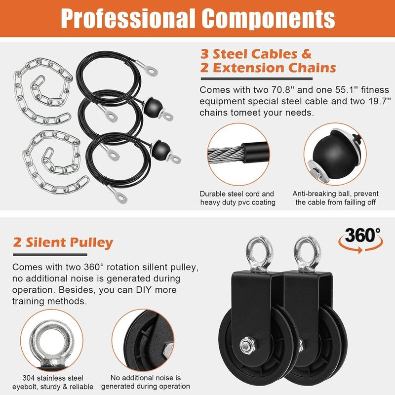 Home Gym Pulley System LAT Pulldown Triceps Biceps Back Shoulder Forearm5