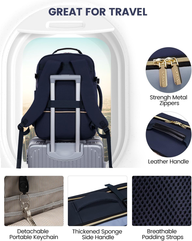 40L Travel Backpack Carry On TSA Airline Approved 17in Laptop Cubes7