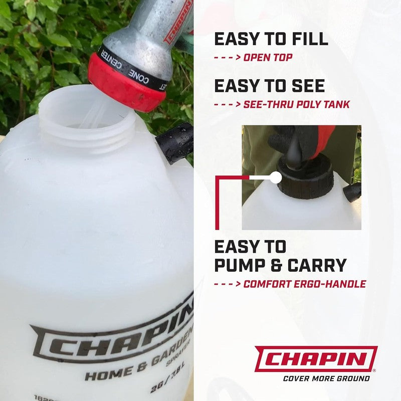 2 Gallon Garden Pump Sprayer Ergonomic Handle Adjustable Nozzle White1