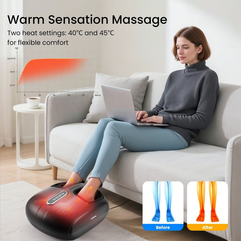 Black Shiatsu Foot Massager Heat Remote Birthday Gift Women Men1