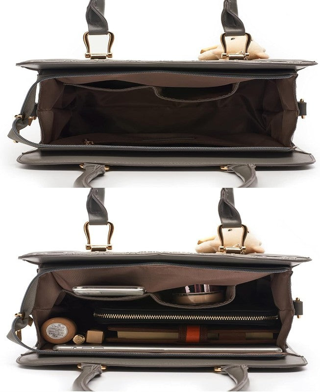 Women Fashion Handbag Set 4PCS Tote Shoulder Top Handle Satchel Purse4