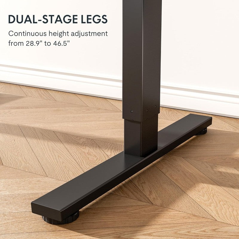 Electric Height Adjustable Standing Desk 48"x24" - Black Frame & Top5