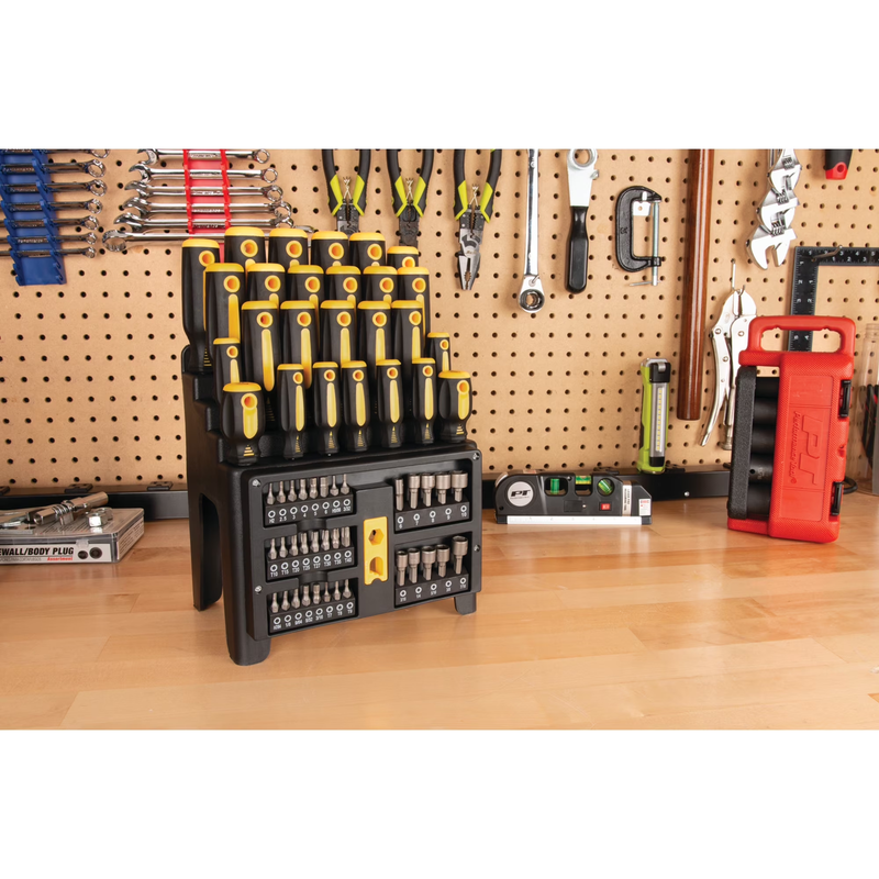 W1731 Screwdriver and Bit Set with Rack, Yellow/Black, 61 Piece5