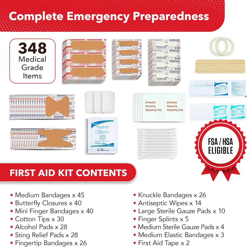 2 In 1 First Aid Kit for Car, Travel & Home, Businesses   Bonus Mini Kit for Med1