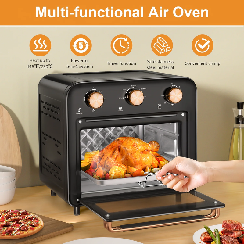 5 in 1 Air Fryer Toaster Oven, 1300W, 17 Quart, Oil Less Cooking Combo6
