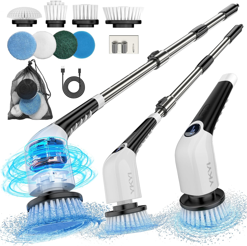 Electric Spin Scrubber,Cordless Cleaning Brush,Shower Cleaning Brush with 8 Repl7