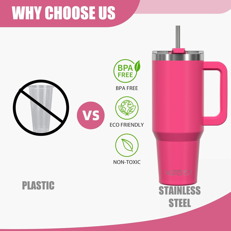40oz Stainless Steel Tumbler w/ Handle Straw Lid Insulated Pale Sage8