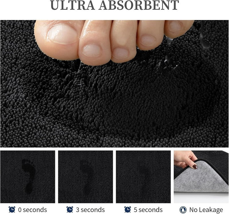 Memory Foam Bathroom Rugs Sets 2 Piece - 0.87" Thick Soft Towel-Like Absorbent B3