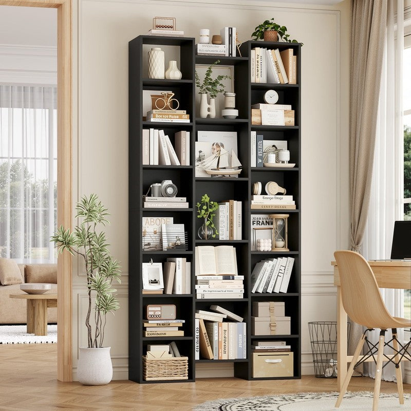 21-Cube Bookcase and Bookshelves with Adjustable Shelves, 71.3'' Triple Width Op8