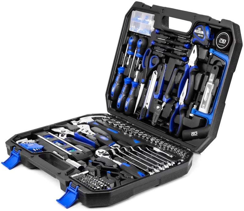 249 Piece Household Tool Kit,  General Home/Auto Repair Tool Set with Hammer, Pl8