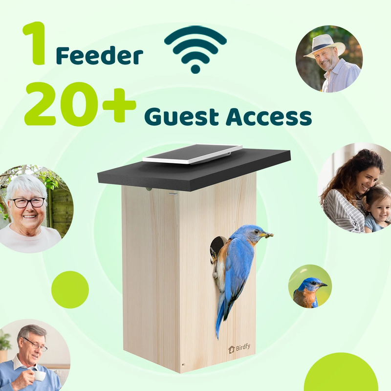 Smart Bird Houses for outside Solar Powered, 1080P HD Live View Bird House with 5