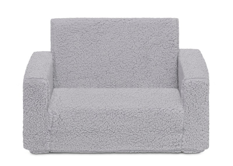 Cozee Flip Out Sherpa 2 In 1 Convertible Chair to Lounger for Kids, Grey10