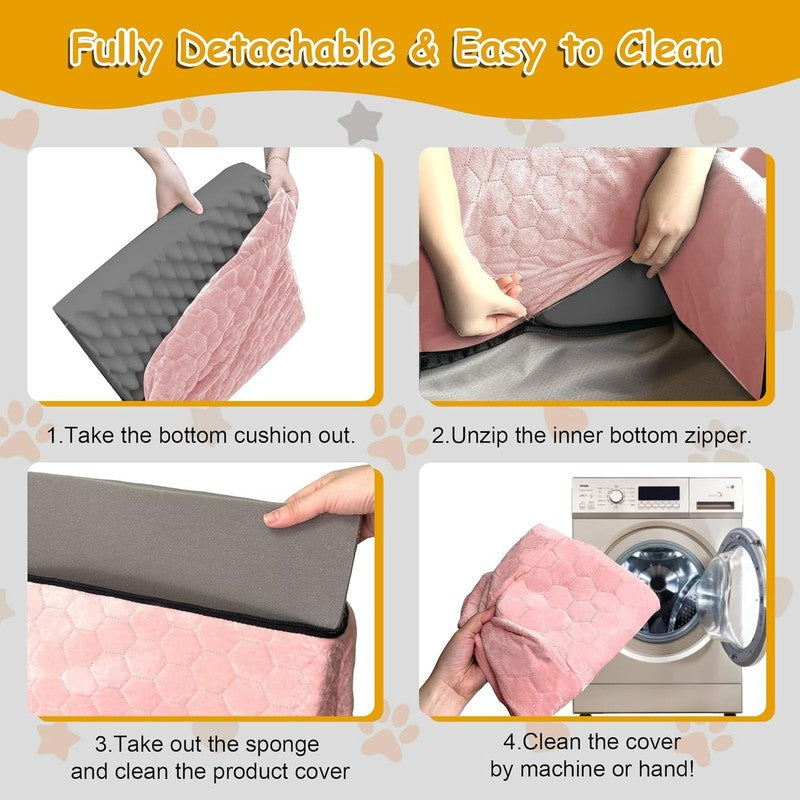 Dog Car Seat Small/Medium Dogs up to 35lbs Memory Foam Washable Cover Pink6