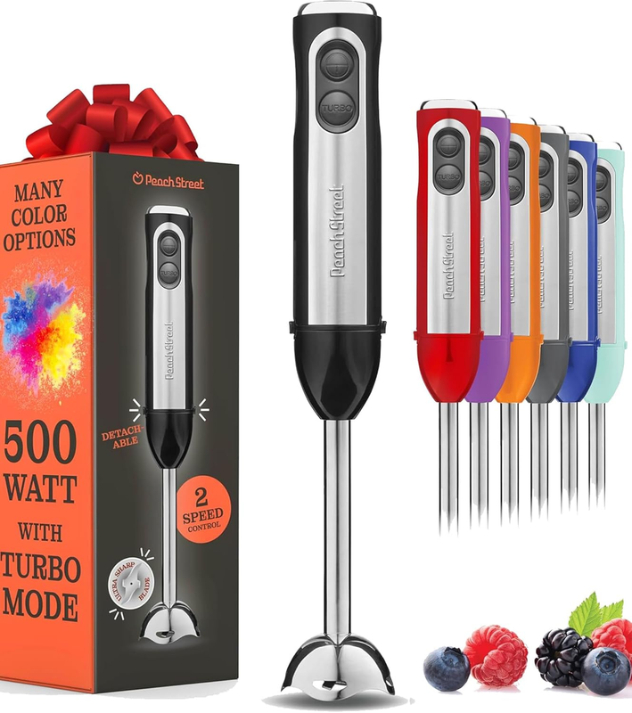 Powerful Immersion Blender, Electric Hand Blender 500 Watt with Turbo Mode, Deta9