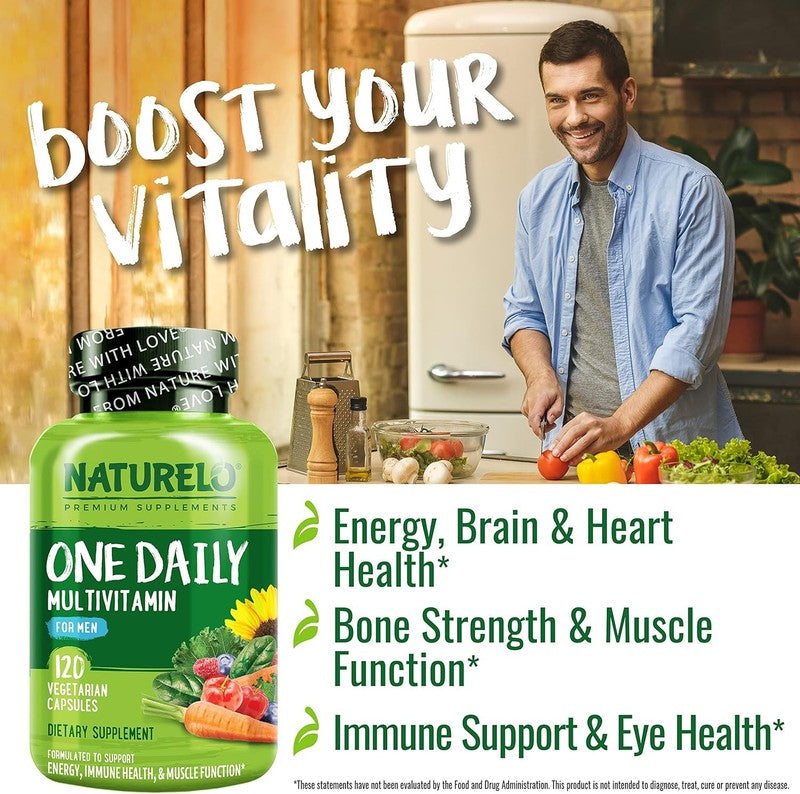 NATURELO Men's Daily Multivitamin - 120 Vegan Capsules for Energy & Health4