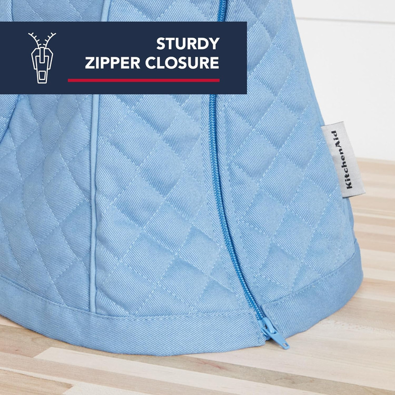 KitchenAid Tilt Head Stand Mixer Cover Quilted Cotton Storage Pocket Blue2